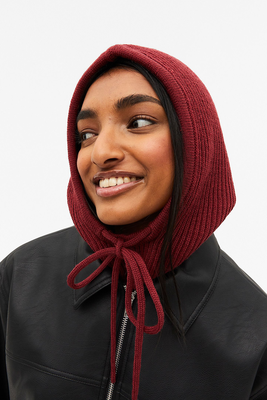 Knitted Hood With Drawstring  from Monki 