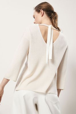 Ribbed Cape Style With Bow Detail from Massimo Dutti