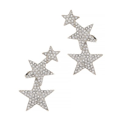 Crystal-Embellished Star Clip-On Earrings from Kenneth Jay Lane