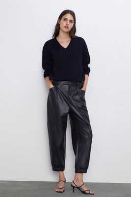 Faux Leather Trousers from Zara