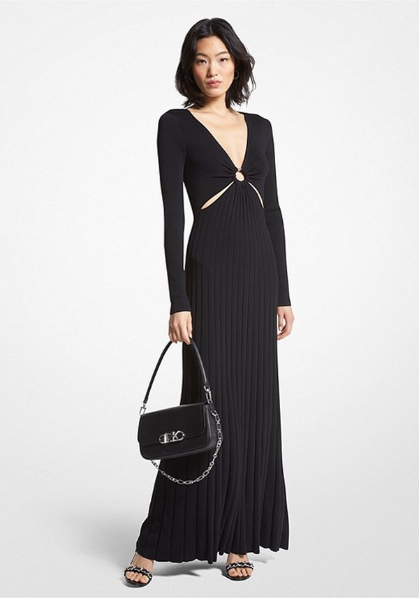 Stretch Knit Ring Maxi Dress