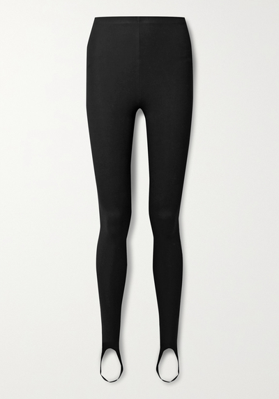 Black Rio Stretch Ponte Stirrup Leggings from Leset