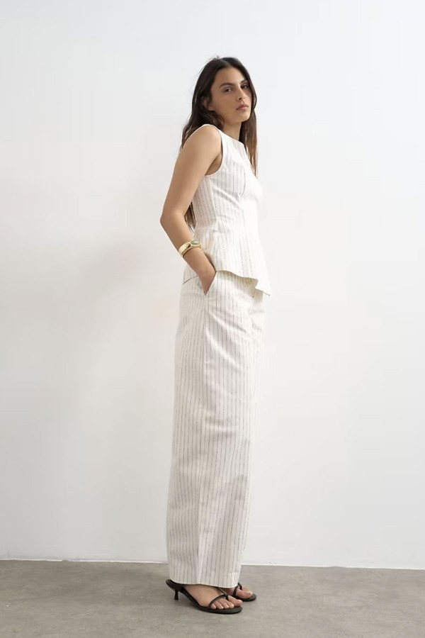 Co Ord Striped Barrel Trousers from Topshop