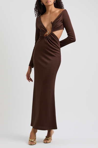 Spiral Crystal Stretch-Jersey Maxi Dress from Christopher Esber