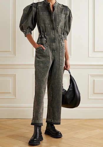 Hildur Acid-Wash Denim Jumpsuit from Sea