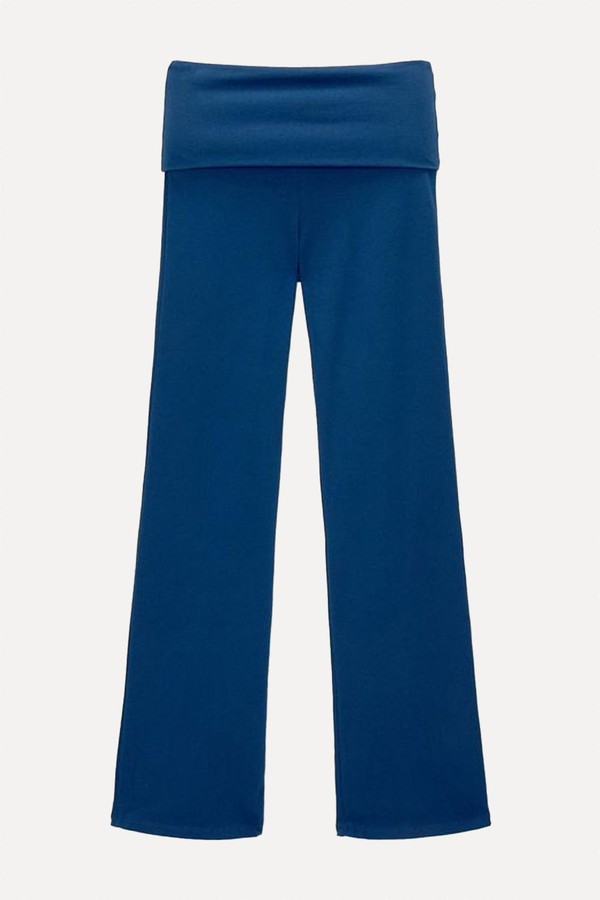 Flared Trousers With Fold-Over Waist from Pull & Bear