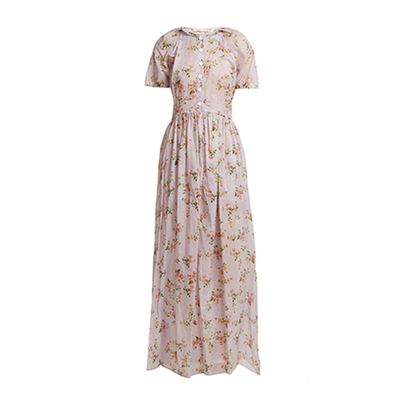 Lace Insert Floral-Print Cotton Dress from Brock Collection