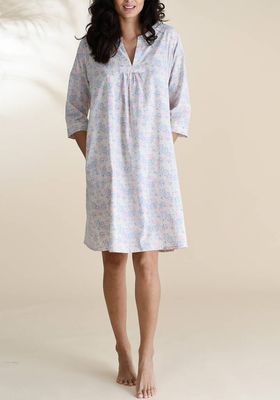 Kaftan Florence Nightie In Pink And Blue Floral Print from Caro London
