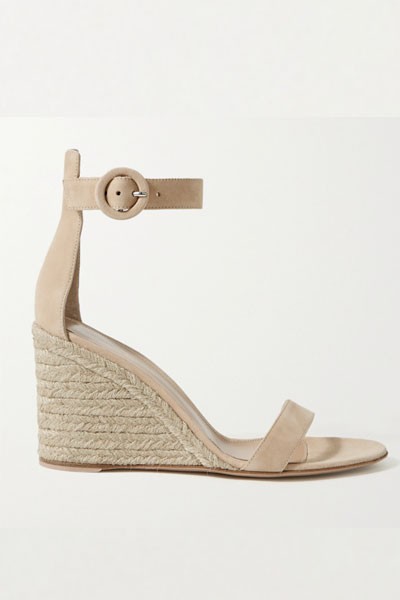 Portofino 85 Suede Espadrille Wedge Sandals from Gianvito Rossi