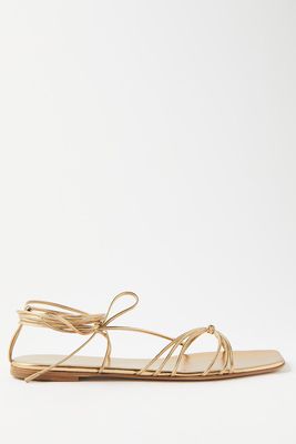 Sylvie Lace-Up Leather Flat Sandals from Gianvito Rossi