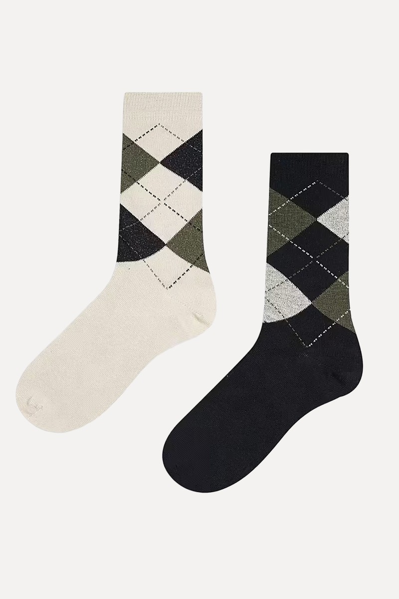 2 Pack Check Socks from ASOS DESIGN