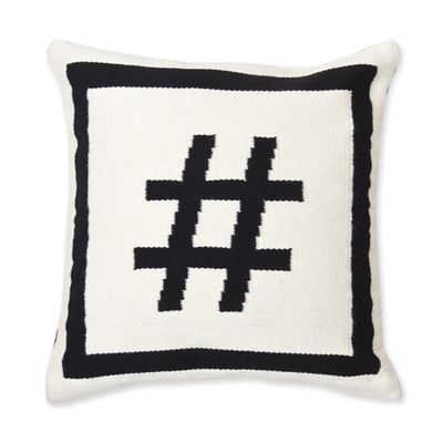 Hashtag Woven Pillow from Jonathan Adler