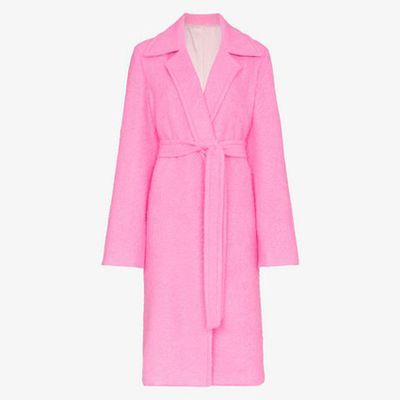Disco Pink Tie Wool Coat from Helmut Lang
