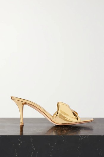 70 Mirrored-Leather Mules  from Gianvito Rossi 