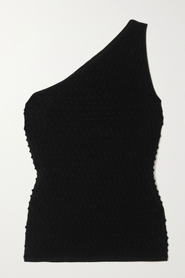 One-Shoulder Textured-Knit Tank from Helmut Lang