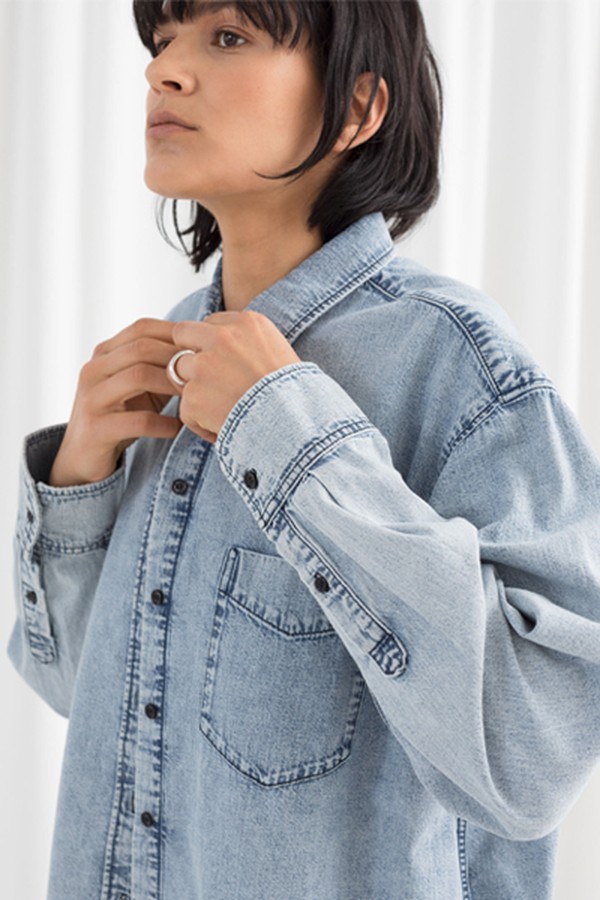Oversized Denim Button Up Shirt from & Other Stories