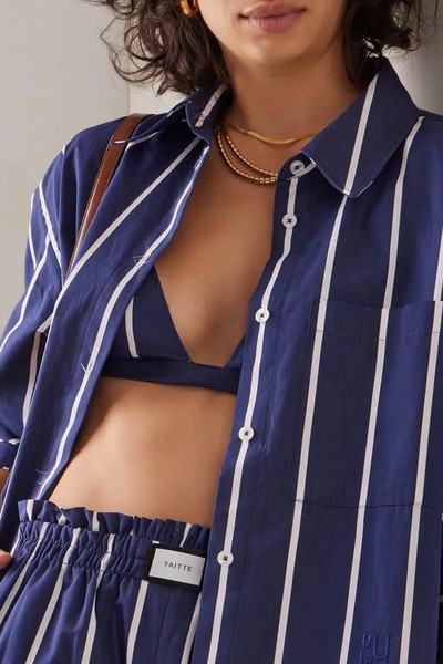 Selene - Navy Stripe Bralette