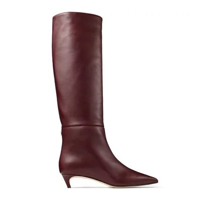 Bordeaux Calf Leather Knee High Boots from Jimmy Choo