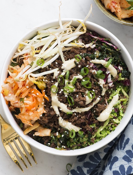 Korean-Style Beef Bowls With Zucchini Noodles