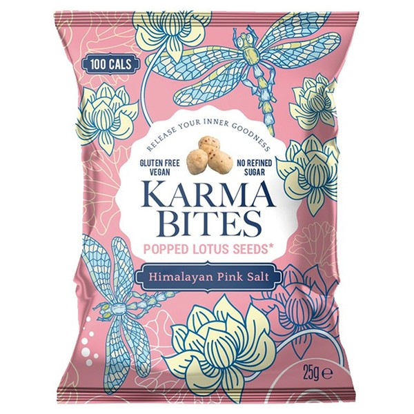 Popped Lotus Seeds Himalayan Pink Salt from Karma Bites 