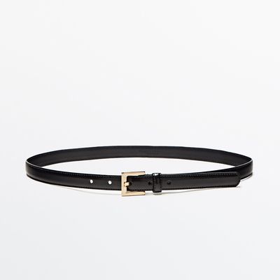 Leather Belt With Square Buckle from Massimo Dutti