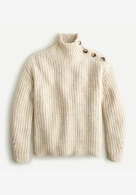 Alpaca-Blend Turtleneck Sweater With Shoulder Buttons from J. Crew