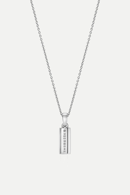 886 Small Bar Pendant With Chain In Sterling Silver