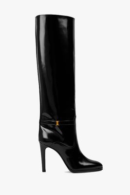 Linda 100 Glossed Leather Knee-High Boots from Saint Laurent