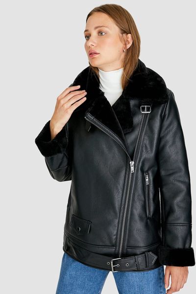 Faux Shearling Jacket from Stradivarius