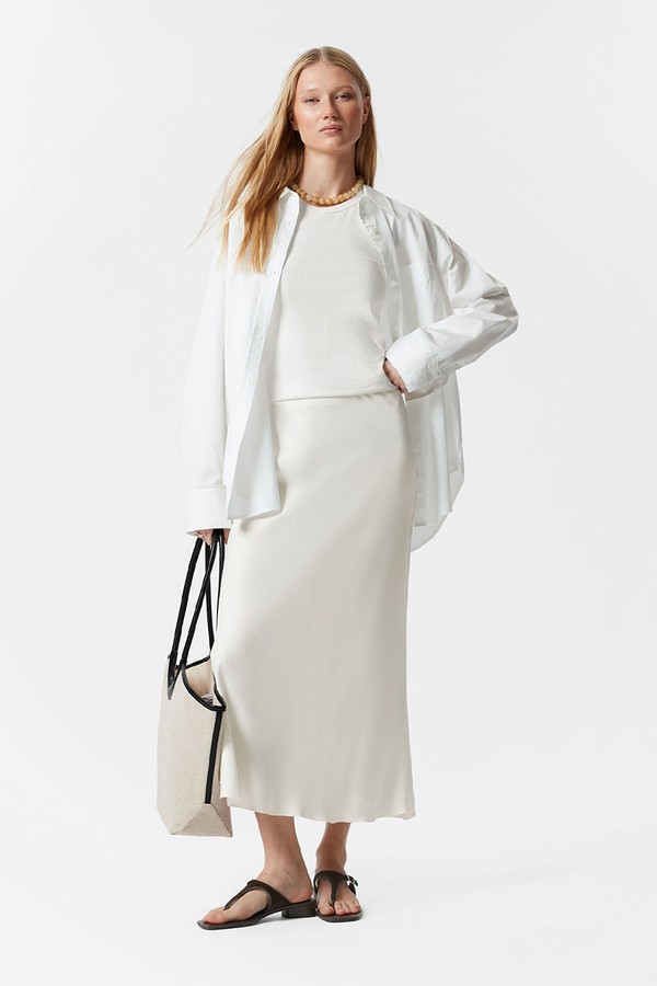 Satin Midi Skirt