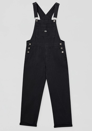 Long Black Denim Dungarees from Pull & Bear