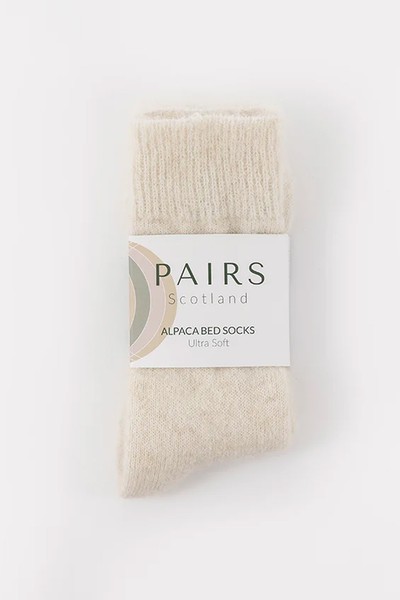 Ultra Soft Plain Cream Alpaca Bed Socks from Pairs