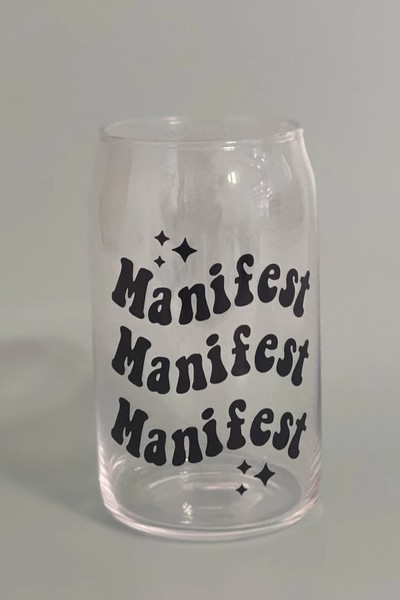 Manifest Beer Can Glass from Pop The Fizz