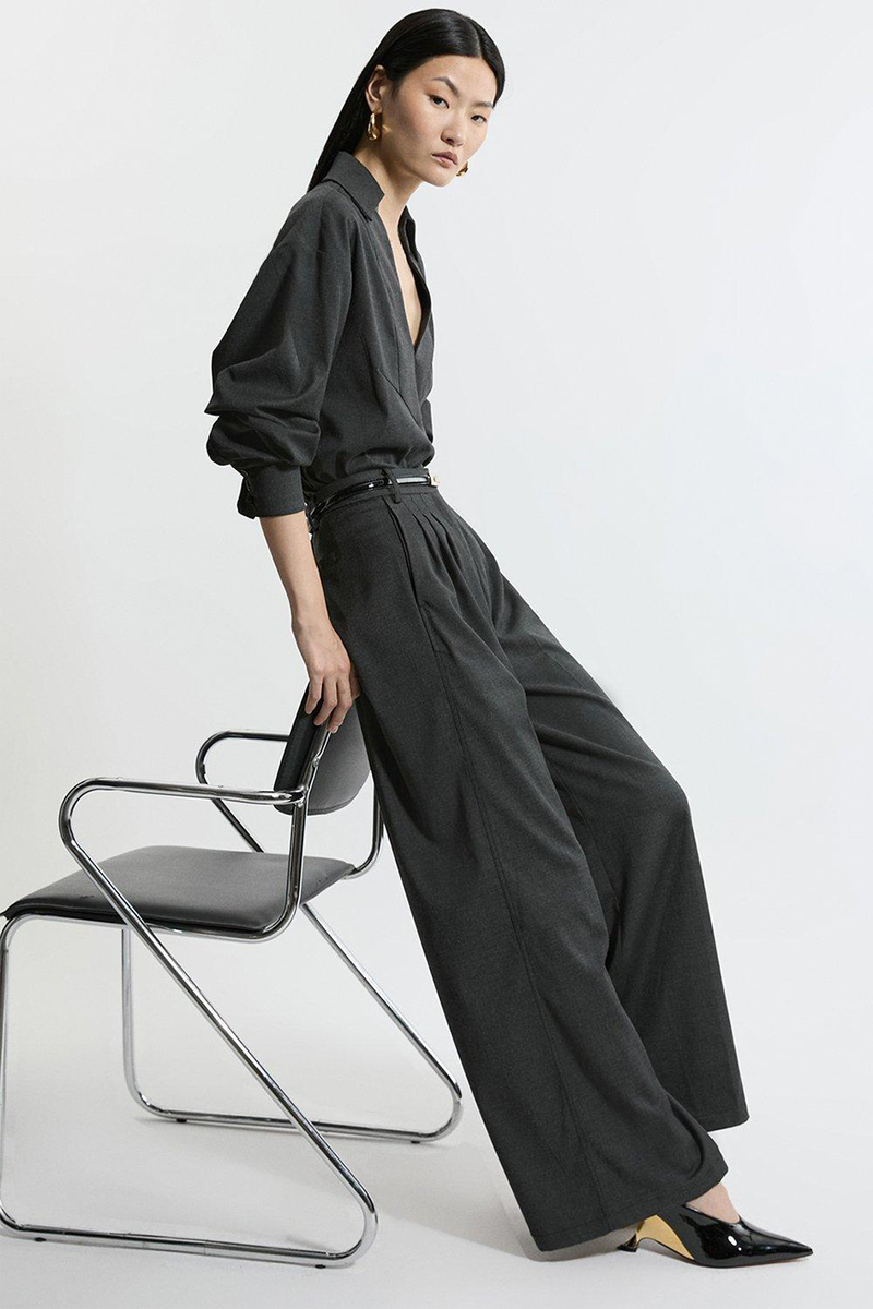 Tailored Wide Leg Darted Trousers from Karen Millen