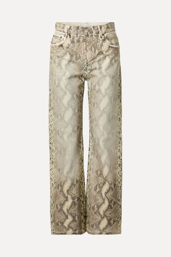 Snake-Print Coated Mid-Rise Jeans from ACNE STUDIOS