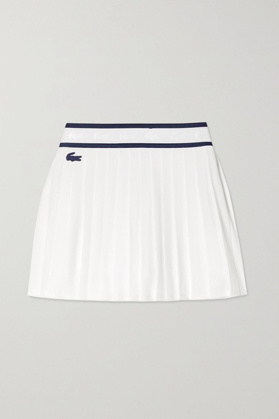 Appliquéd Pleated Piqué Tennis Skirt from Lacoste