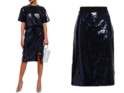 Wrap-Effect Sequined Skirt from Victoria Beckham