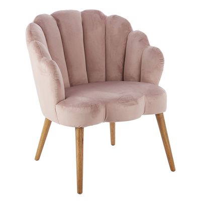 Blush Velvet Scallop Chair