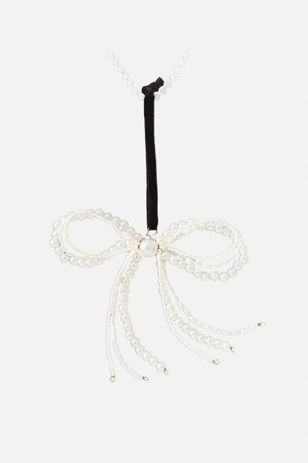 Pearled Bow Ornament from Anthropologie