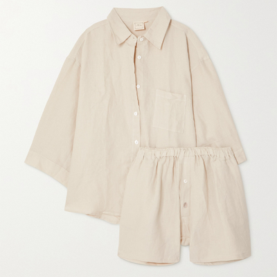 The 03 Washed-Linen Shirt & Shorts Set, £185 | Deiji Studios