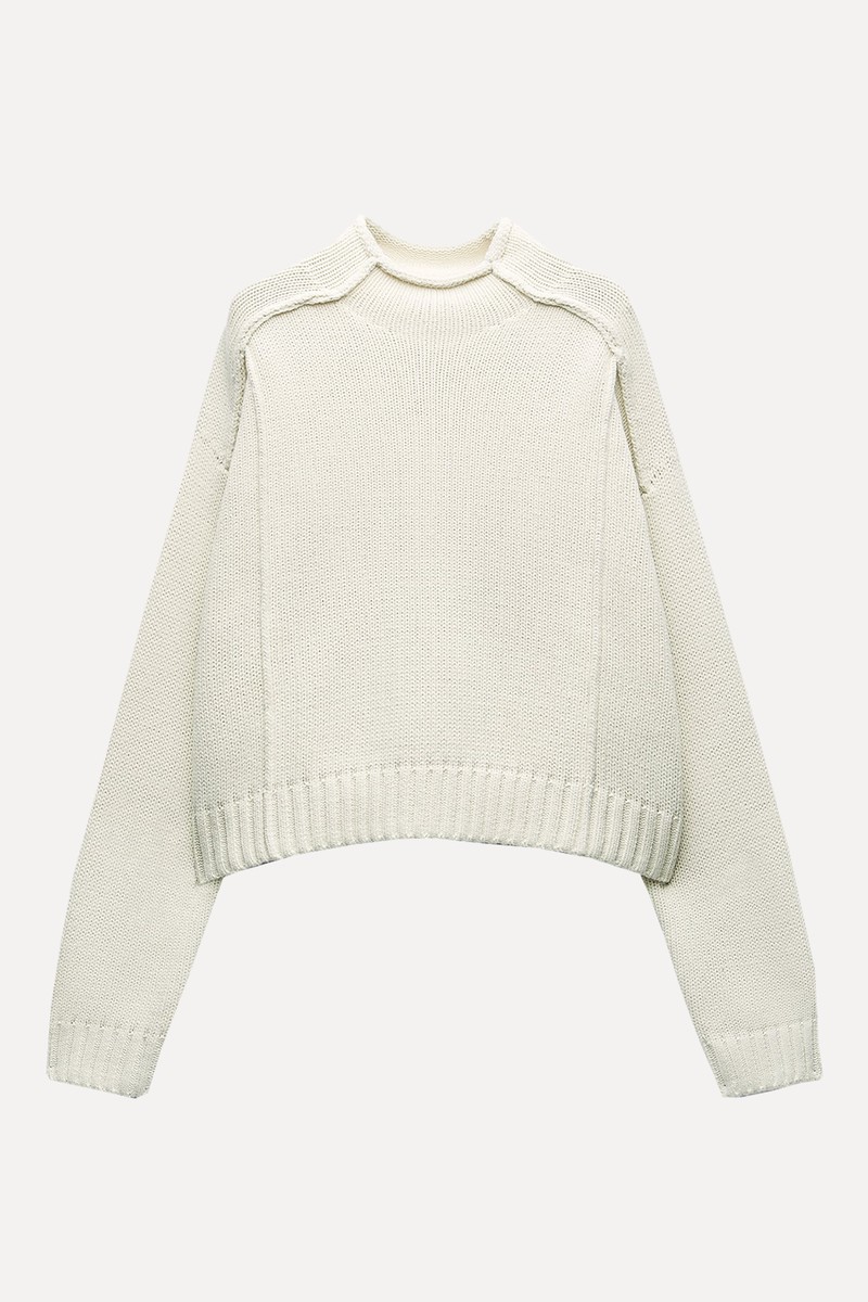 Knit Sweater With Visible Seams from Zara