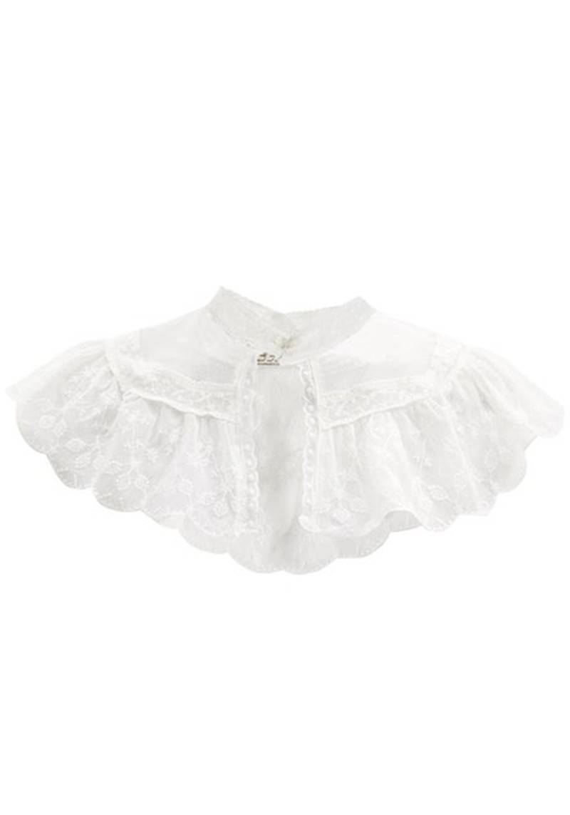 Eleanore Scalloped Organic-Cotton Net Collar from Mimi Prober