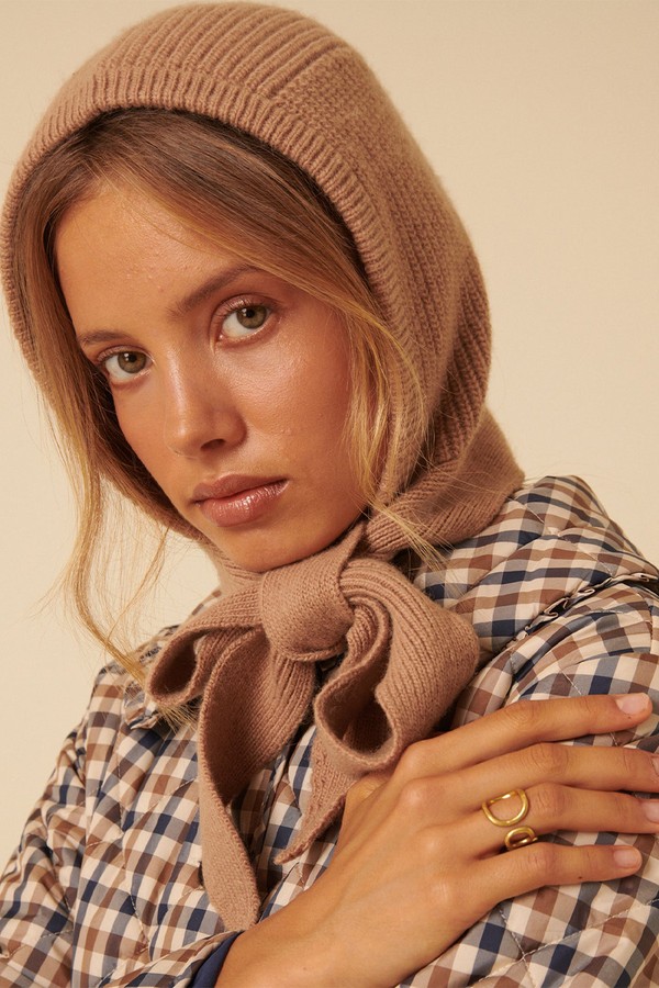 Camel Ribbed Knitted Hood from Nobody's Child