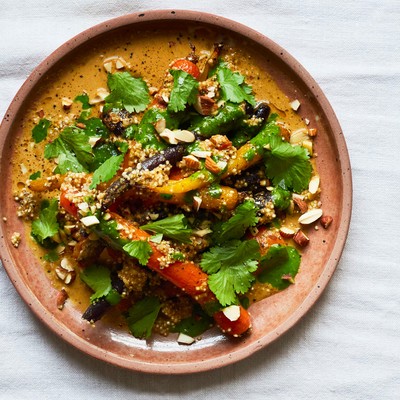 Carrots With Quinoa, Mojo Verde & A Hazelnut Sauce