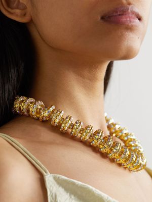 Oversized Silver & Gold-Plated Crystal Necklace, £370 | Pearl Octopuss.Y