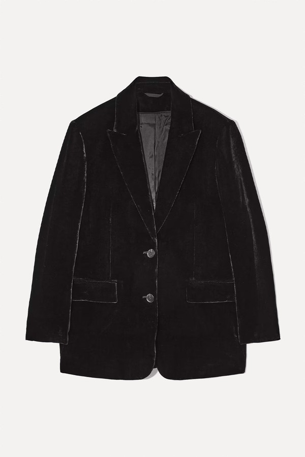 Regular Silk-Blend Velvet Blazer from COS