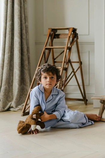 Blue Brushed Cotton Children's Pyjamas from Sian Esther