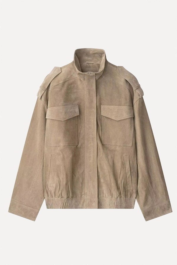 Suede Leather Jacket Bomber from Zara 