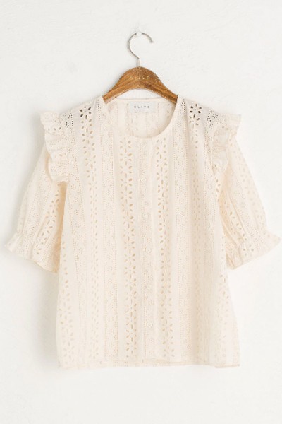 Frill Shoulder Lace Blouse