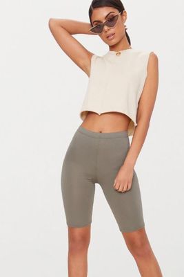 Basic Khaki Cycle Short from Pretty Little Thing